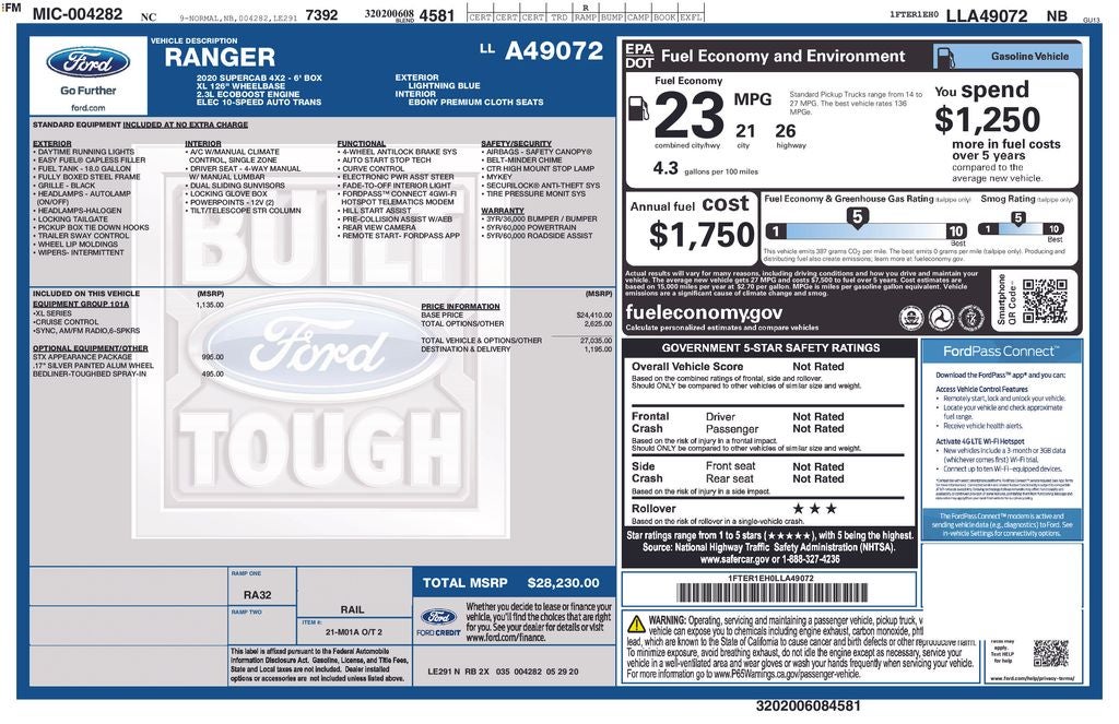 2020 Ford Ranger XL