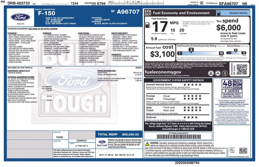 2025 Ford F-150 Tremor