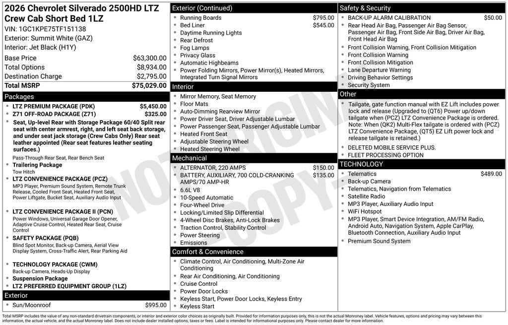 2026 Chevrolet Silverado 2500HD LTZ