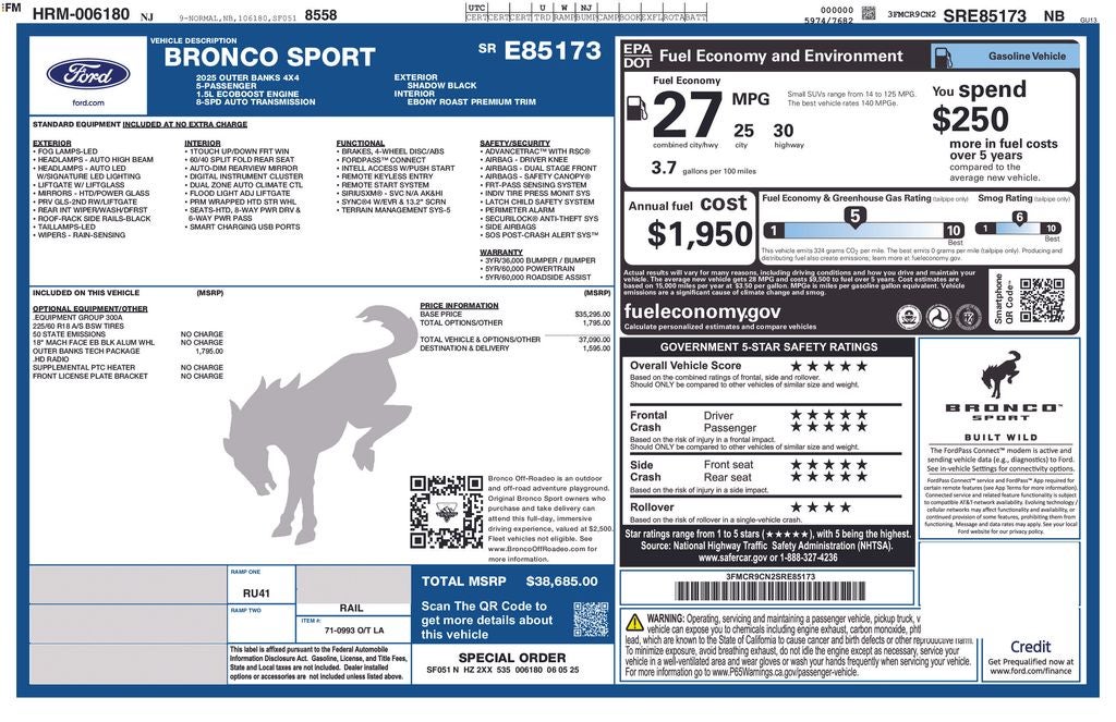 2025 Ford Bronco Sport Outer Banks