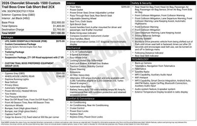 2026 Chevrolet Silverado 1500 Custom Trail Boss