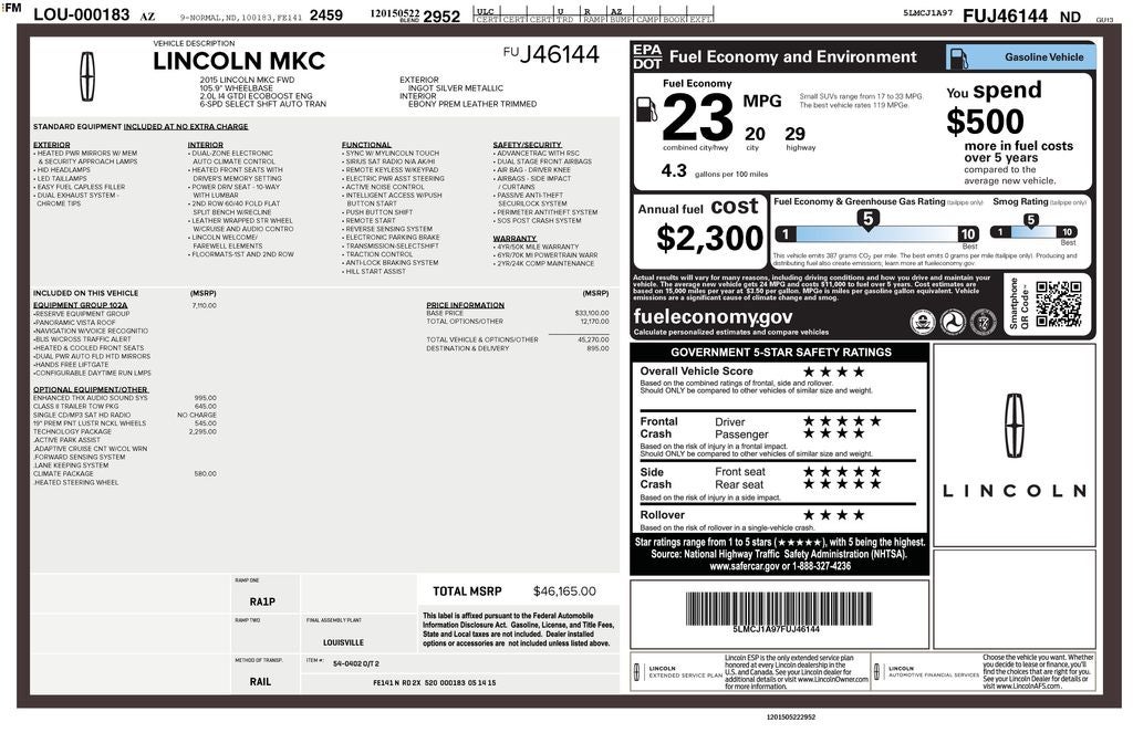 2015 Lincoln MKC Base