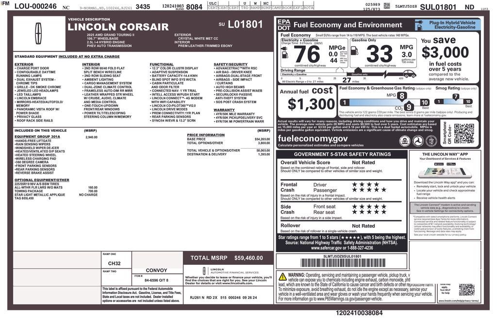 2025 Lincoln Corsair Plug-In Hybrid Grand Touring