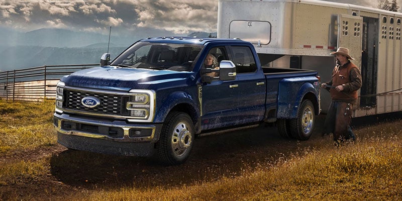 2026 Ford F-250 Super Duty towing a horse trailer