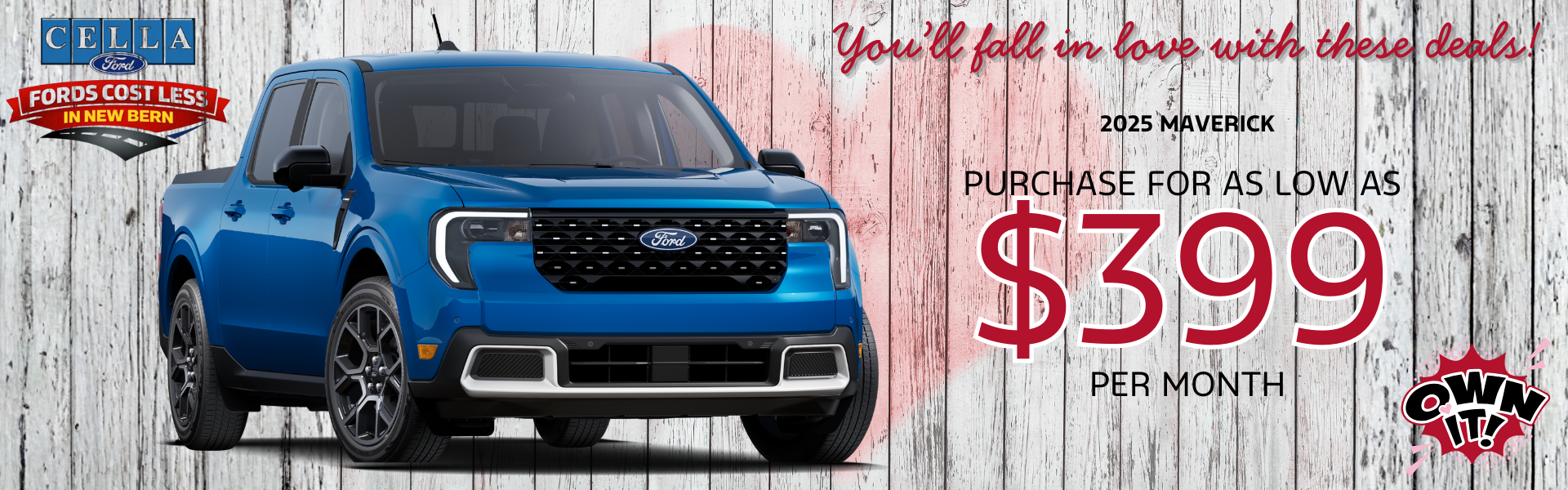 2025 Ford Maverick - Own for $399 per month