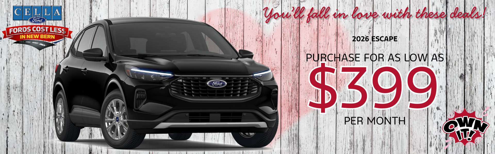 2026 Ford Escape - Own for $399 per month