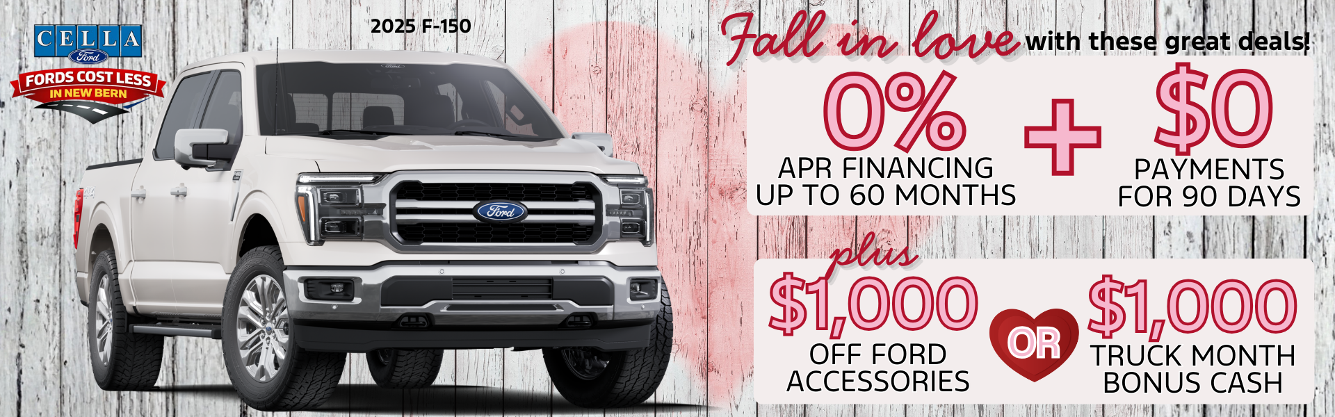 2025 F-150 0% + $0 Down + 0 Payments